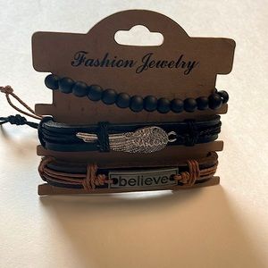 3-Unisex Braided Leather bracelets